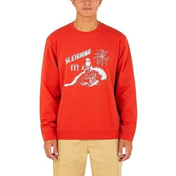 Hurley Sleighing It Summer Crew Sweatshirt Top Martian Sunrise Large - Picture 1 of 1